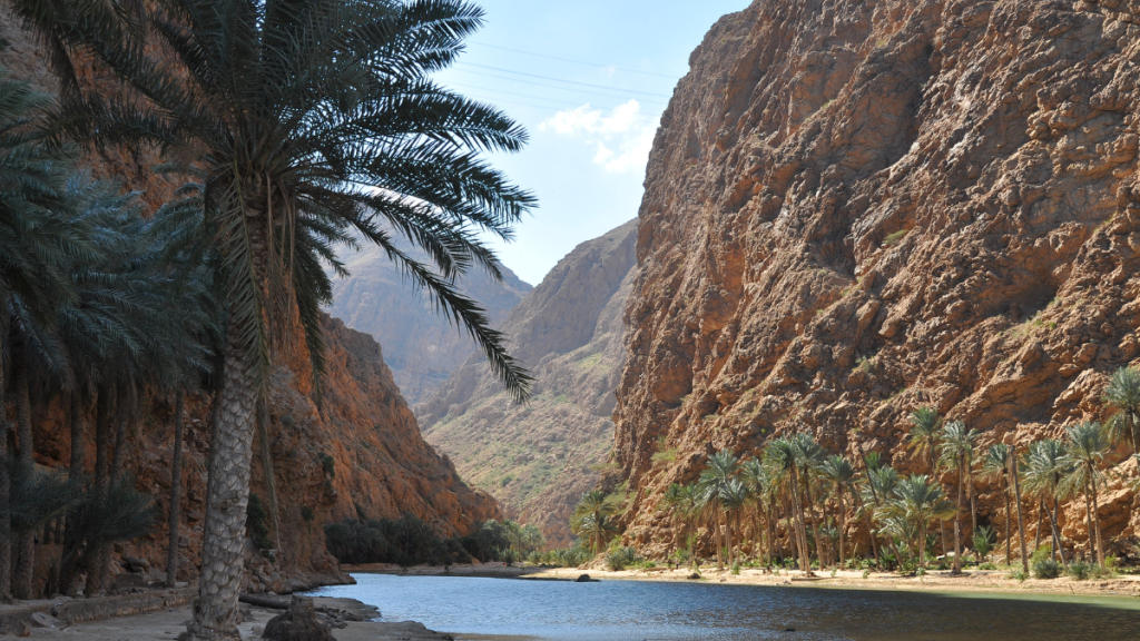 immagine di un caratteristico wadi in oman