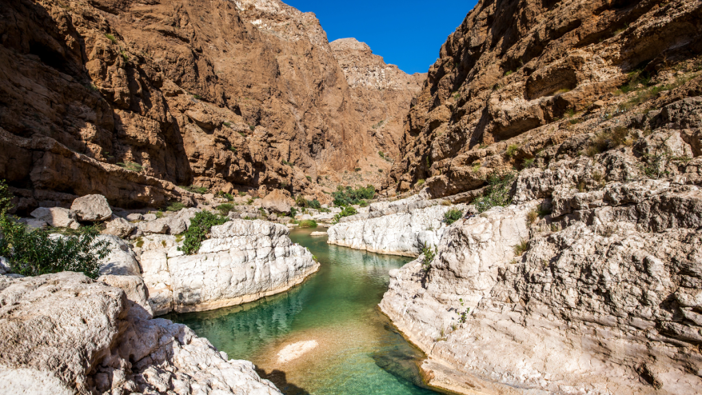 un caratteristico wadi in Oman